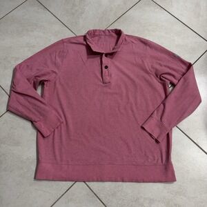 B Draddy Sweatshirt Mens XL Pink Long Sleeve Pima Cotton Collared Golf Logo